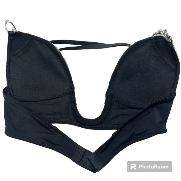 Silver & Purple Rhinestone Decorated Bra 34C - Picture 6 of 10